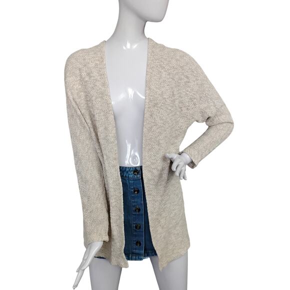 American Eagle Outfitters Marled Oatmeal Open Cardigan Size Medium Long Sleeve - Picture 1 of 6